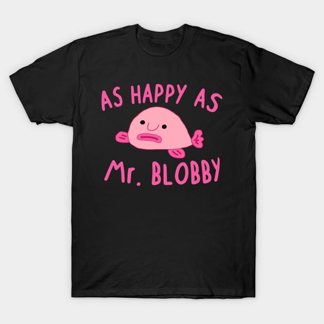 Blobfish Blob Face Sea Animal Pink Gift Idea T-Shirt by FindYourFavouriteDesign